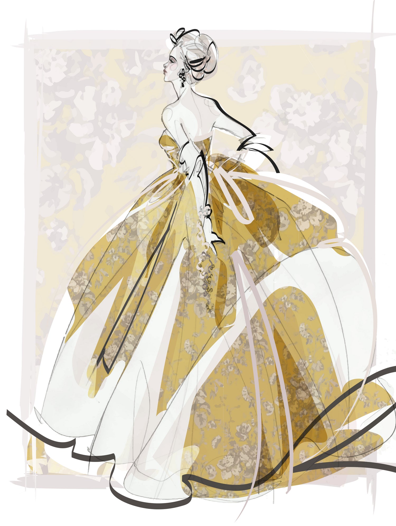 The Golden Gown by Jennifer Griffey on GIANT ART - yellow digital painting