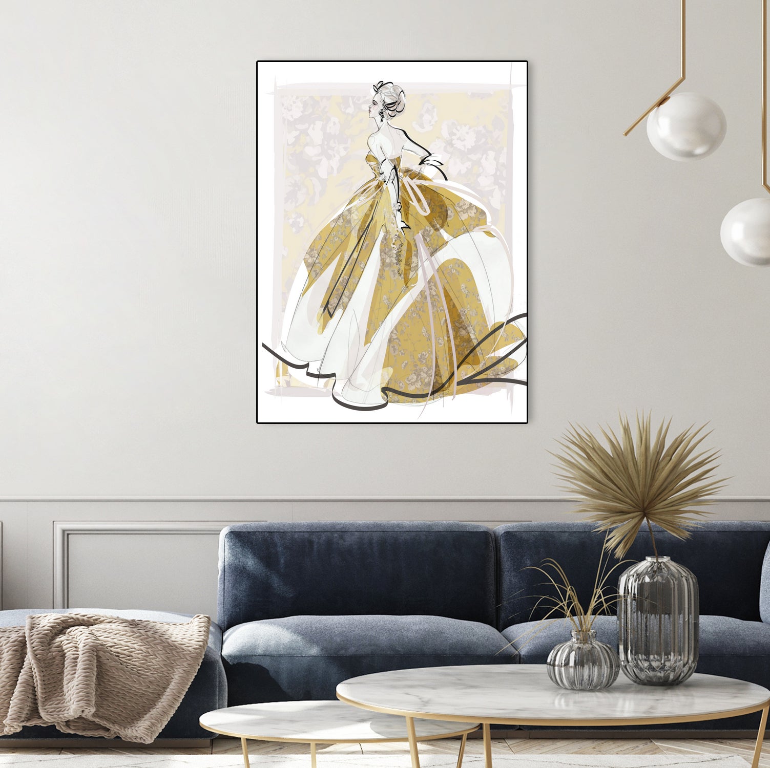 The Golden Gown by Jennifer Griffey on GIANT ART - yellow digital painting