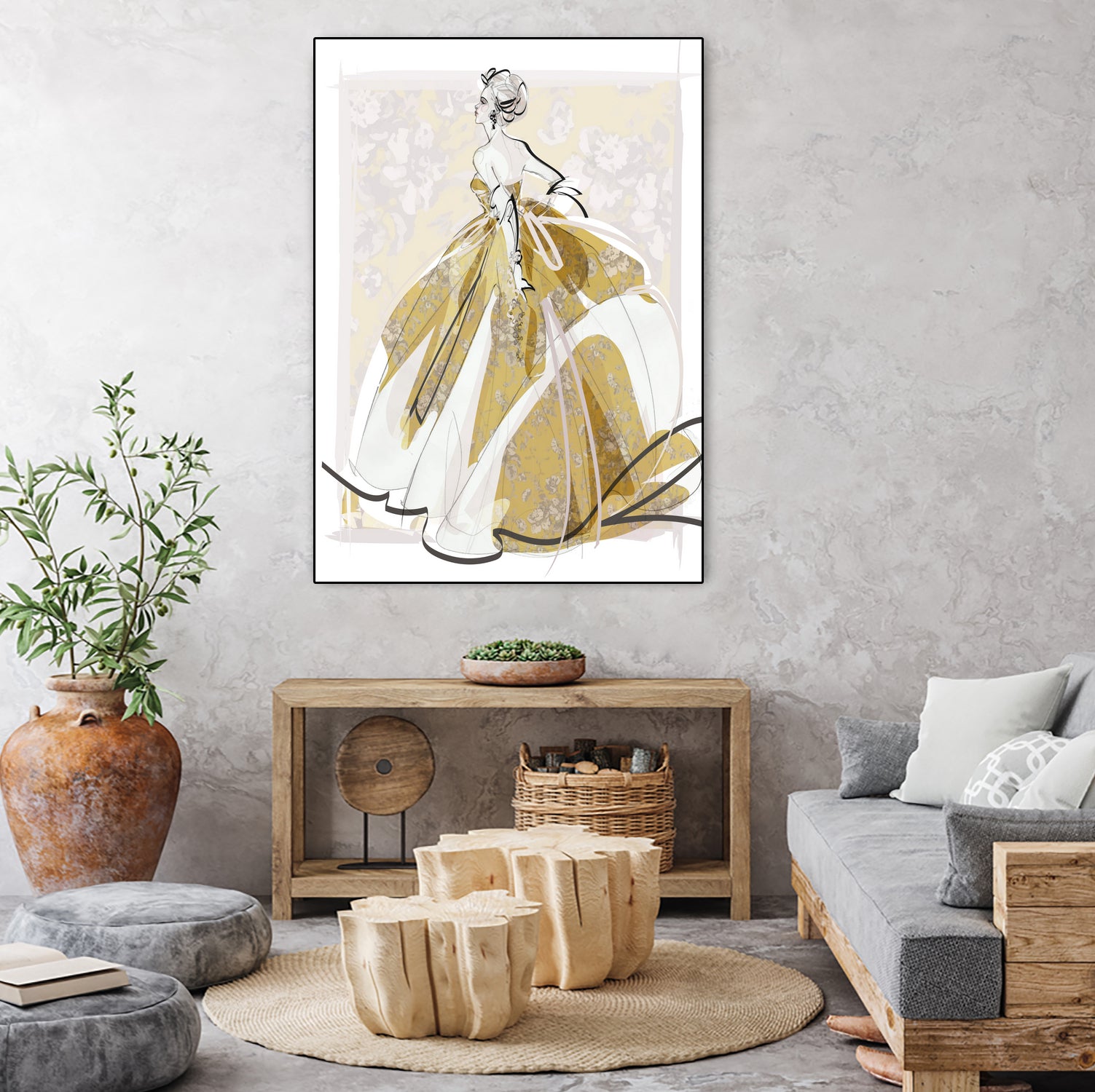 The Golden Gown by Jennifer Griffey on GIANT ART - yellow digital painting