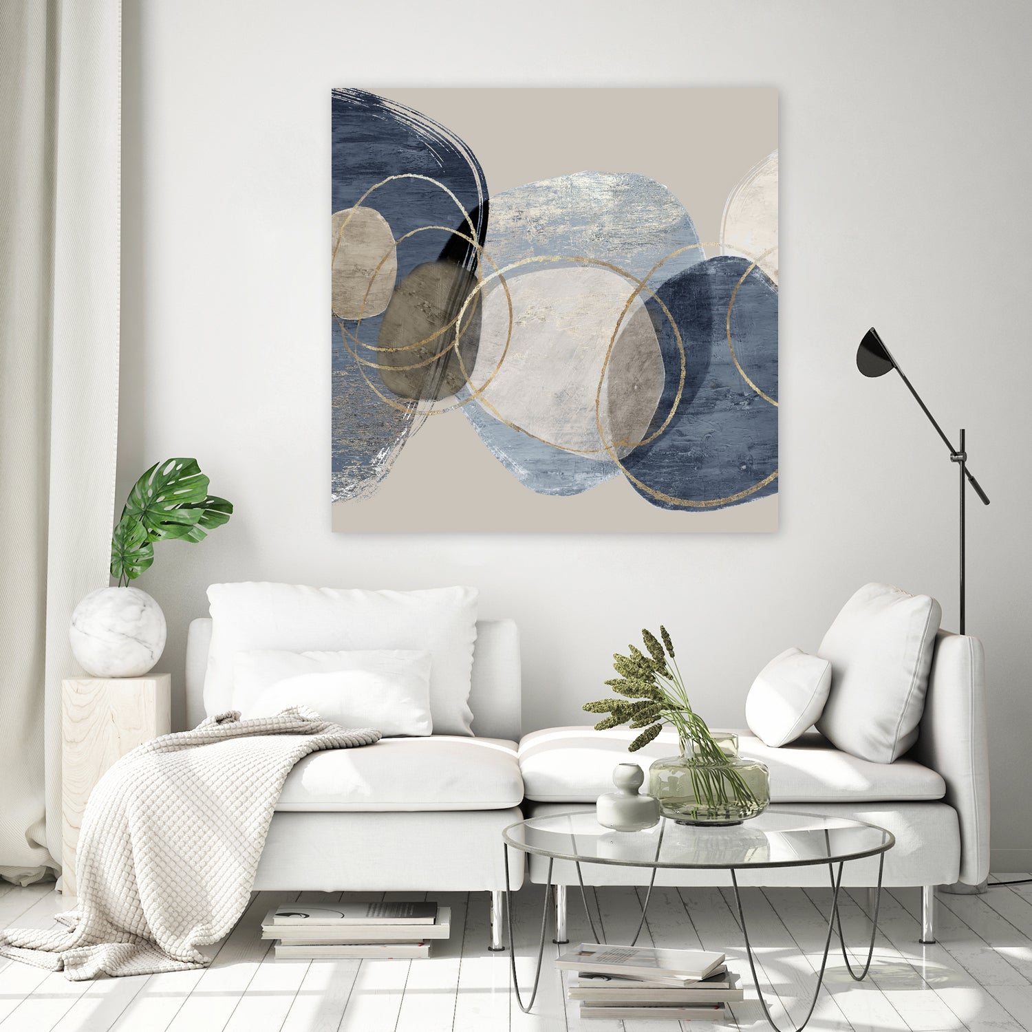 Conglomerate I by Pi Studio on GIANT ART - blue mixed media