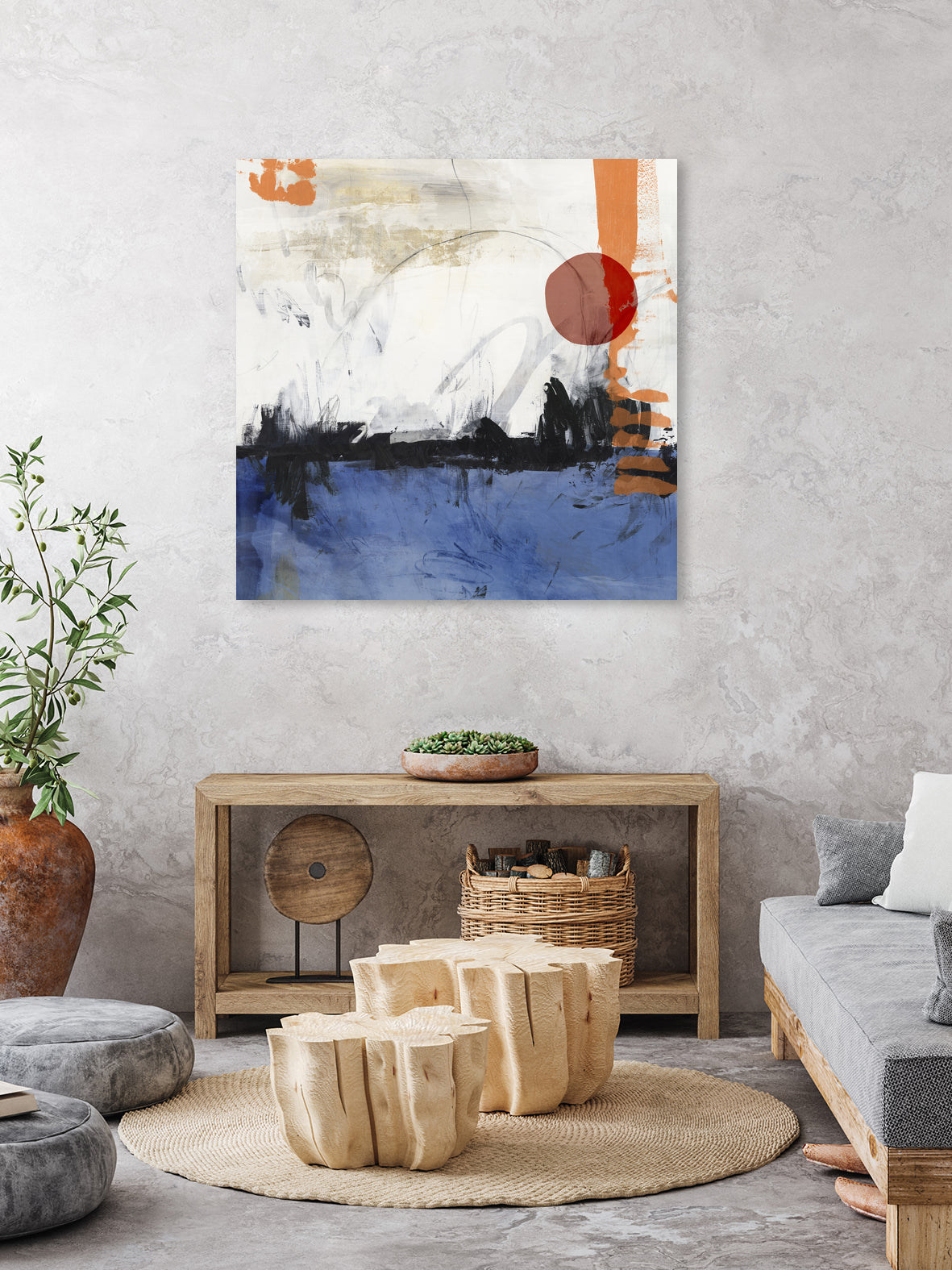 Midnight Rise I by Pi Studio on GIANT ART - blue mixed media