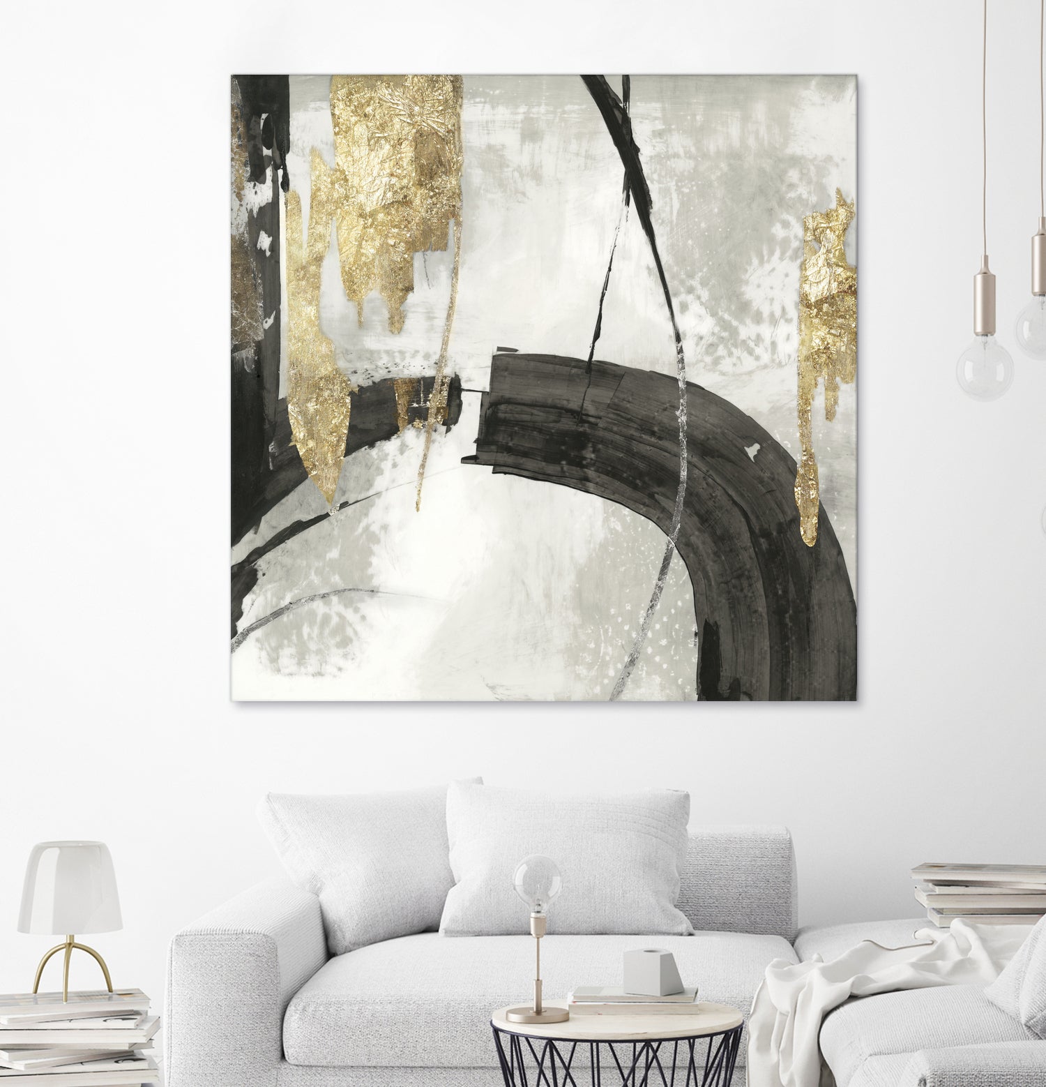 Black Ink I Gold Version by Pi Studio on GIANT ART - yellow mixed media