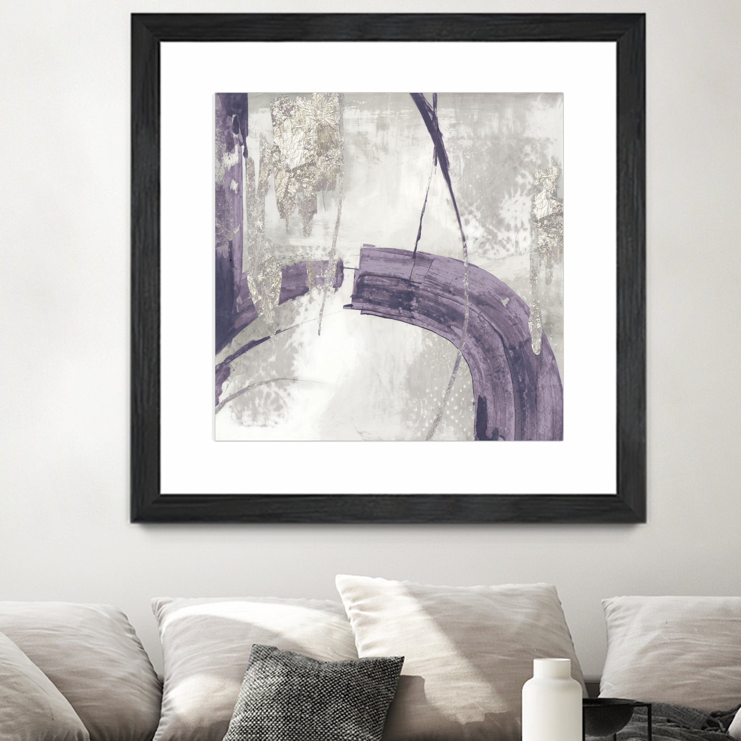 Black Ink I Lavender Version by Pi Studio on GIANT ART - fuchsia mixed media