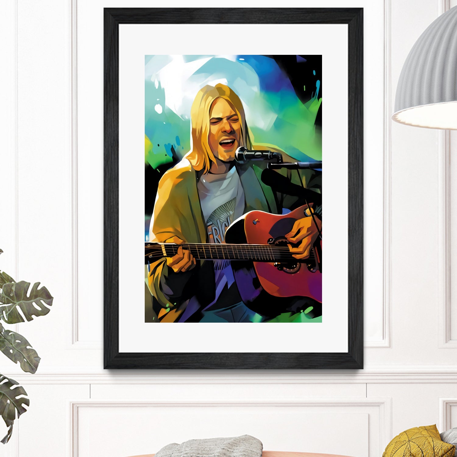 Kurt Cobain with guitar by francis mosciski on GIANT ART - white digital painting