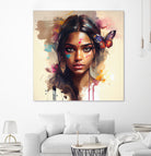 Watercolor Hindu Woman #1 by Isabel Cerdá Muñoz on GIANT ART - brown digital painting