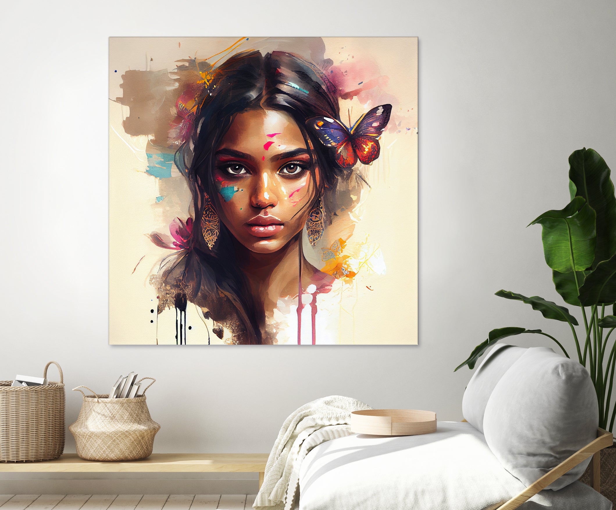 Watercolor Hindu Woman #1 by Isabel Cerdá Muñoz on GIANT ART - brown digital painting