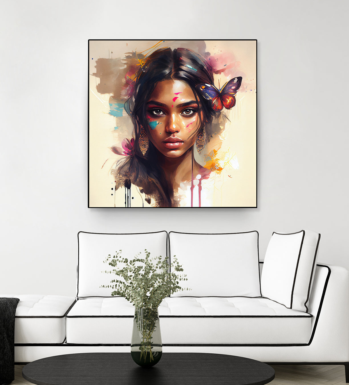 Watercolor Hindu Woman #1 by Isabel Cerdá Muñoz on GIANT ART - brown digital painting