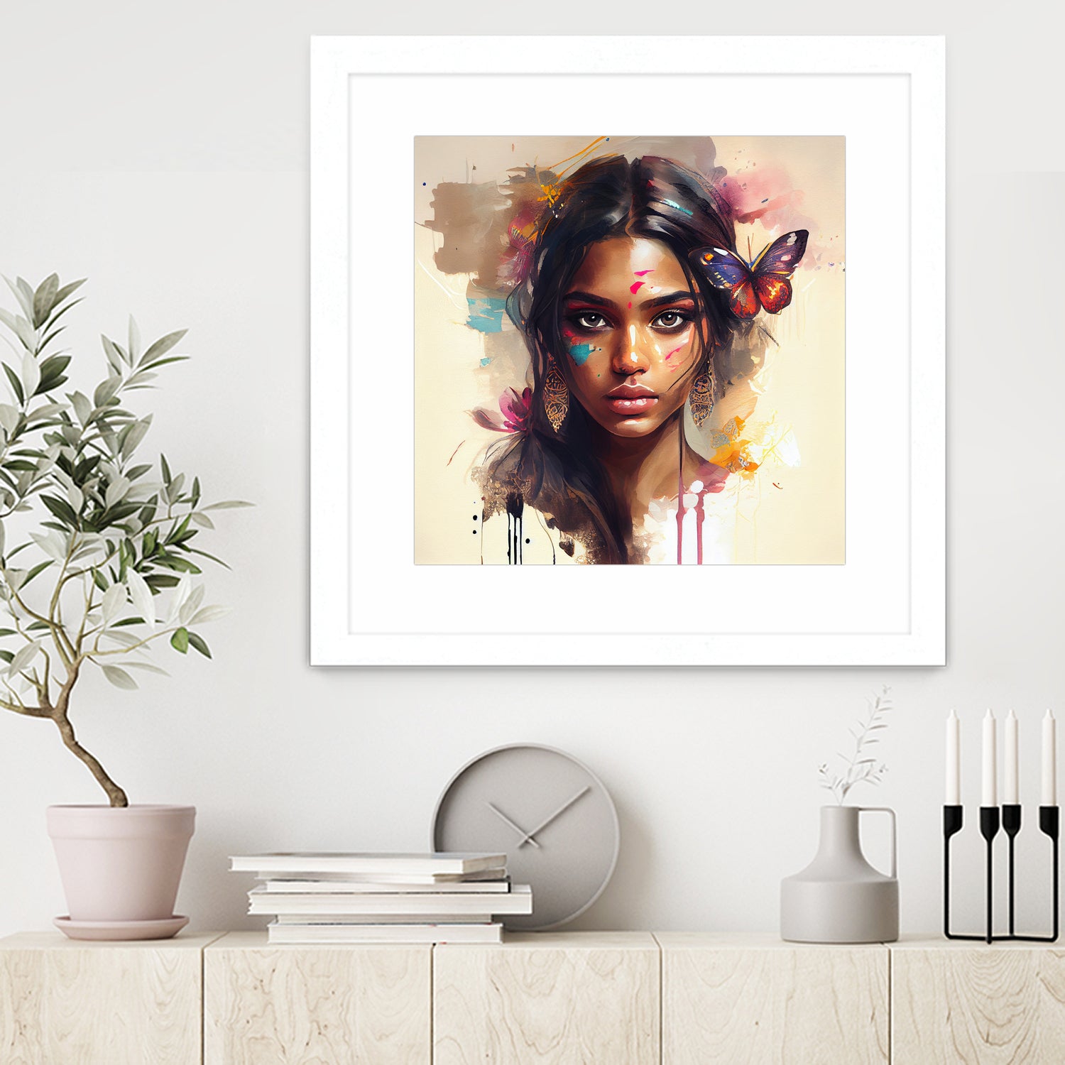 Watercolor Hindu Woman #1 by Isabel Cerdá Muñoz on GIANT ART - brown digital painting