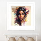 Watercolor Hindu Woman #1 by Isabel Cerdá Muñoz on GIANT ART - brown digital painting