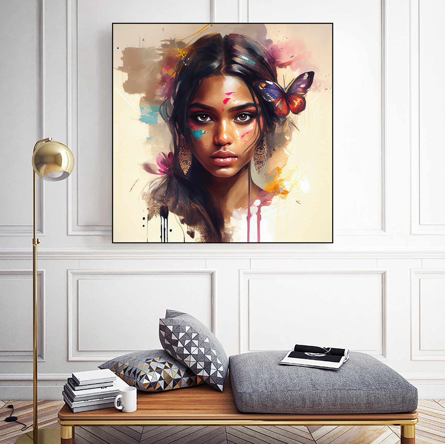 Watercolor Hindu Woman #1 by Isabel Cerdá Muñoz on GIANT ART - brown digital painting