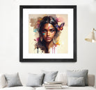 Watercolor Hindu Woman #1 by Isabel Cerdá Muñoz on GIANT ART - brown digital painting