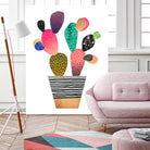 Happy Cactus by Elisabeth Fredriksson on GIANT ART - pink mixed media