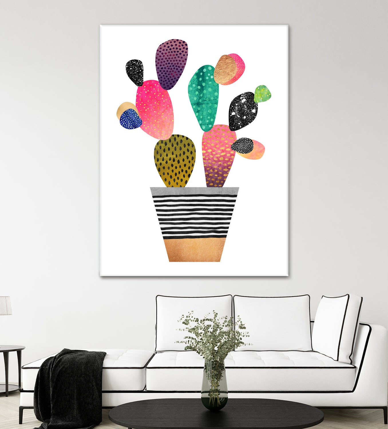 Happy Cactus by Elisabeth Fredriksson on GIANT ART - pink mixed media