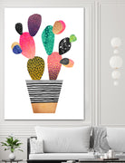 Happy Cactus by Elisabeth Fredriksson on GIANT ART - pink mixed media