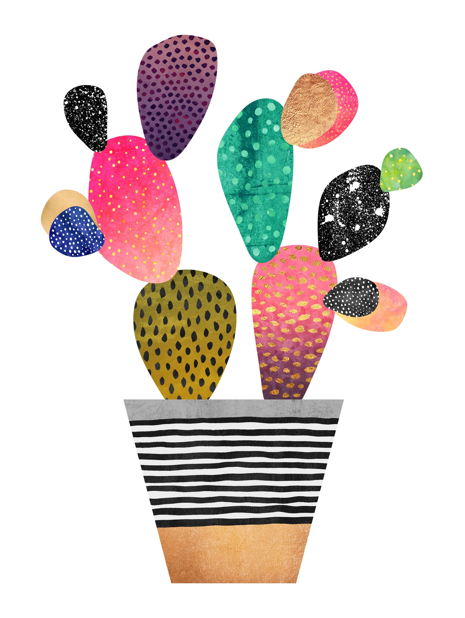 Happy Cactus by Elisabeth Fredriksson on GIANT ART - pink mixed media