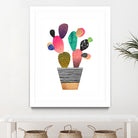 Happy Cactus by Elisabeth Fredriksson on GIANT ART - pink mixed media