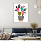 Happy Cactus by Elisabeth Fredriksson on GIANT ART - pink mixed media