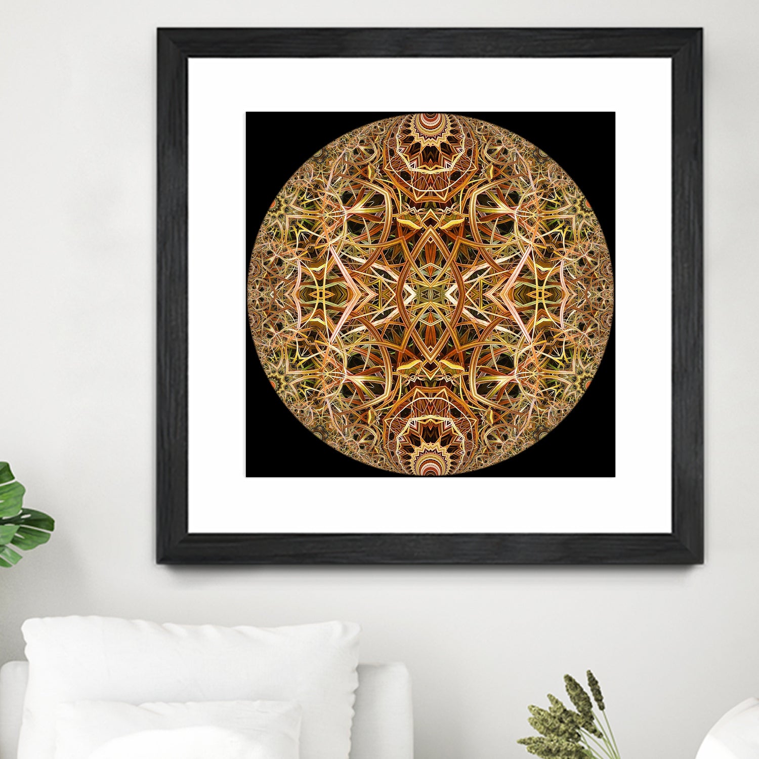 Red Grasses 3 Mandala by Digital Crafts on GIANT ART - brown photo illustration