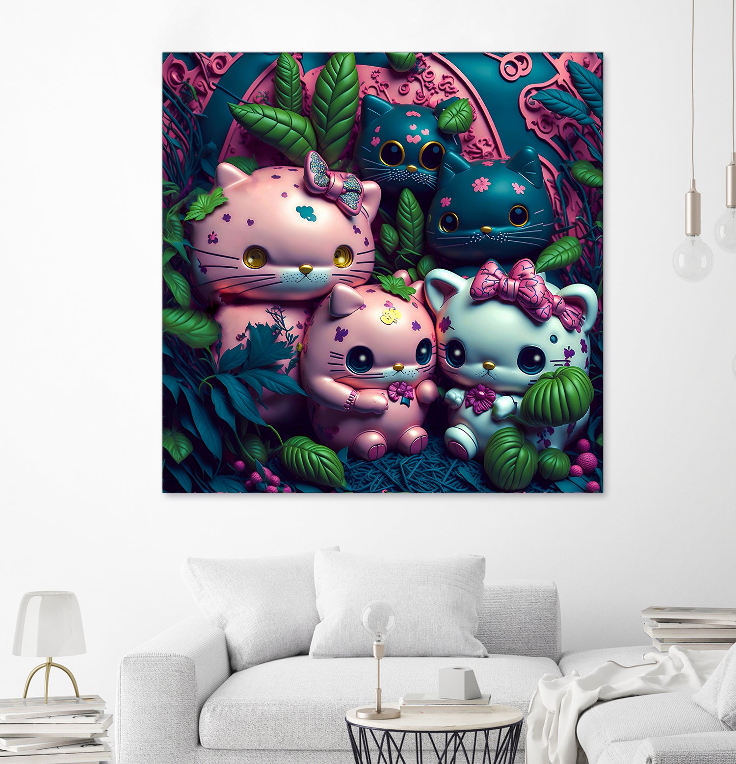 Chubby Kitties by Eric Ton on GIANT ART - white digital painting