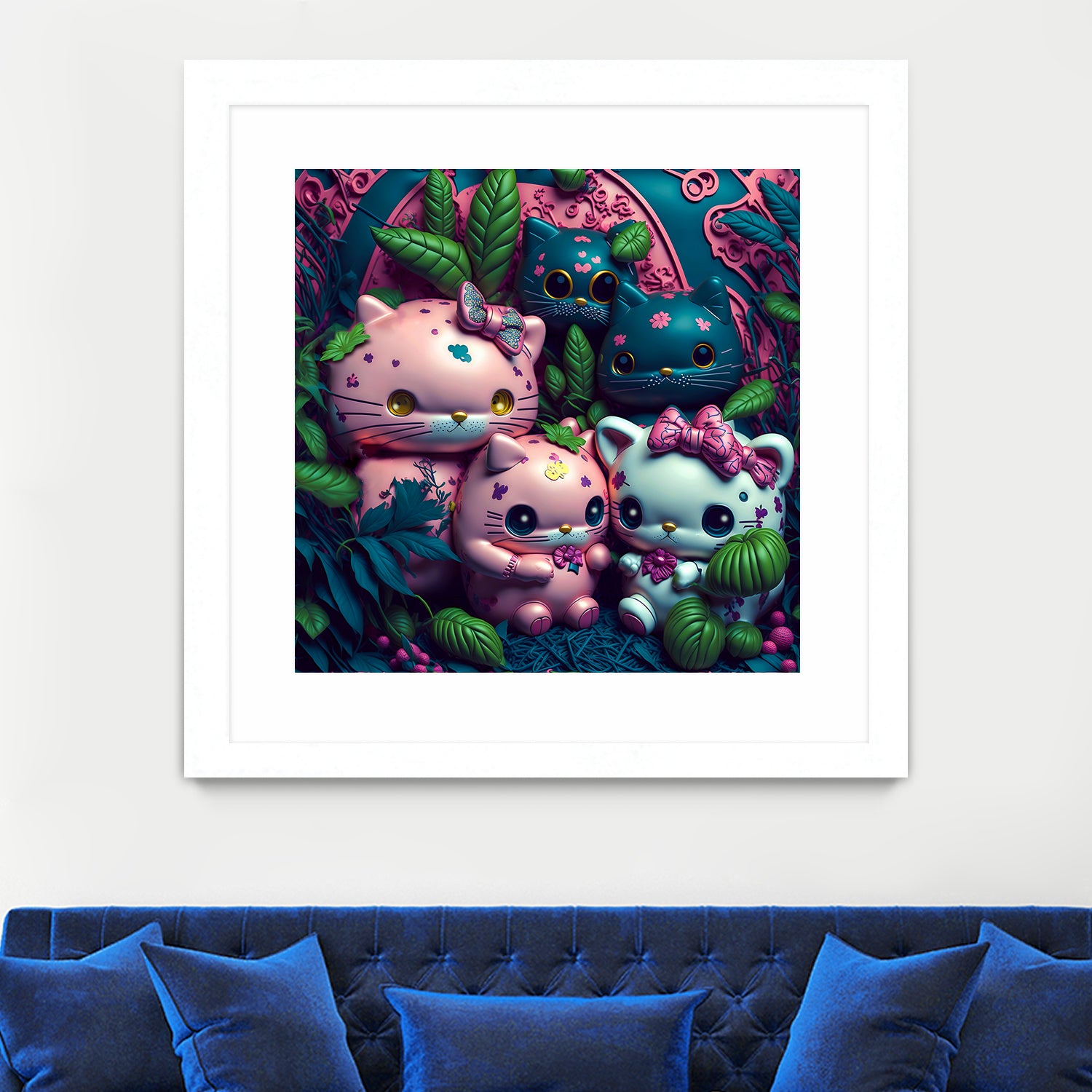 Chubby Kitties by Eric Ton on GIANT ART - white digital painting