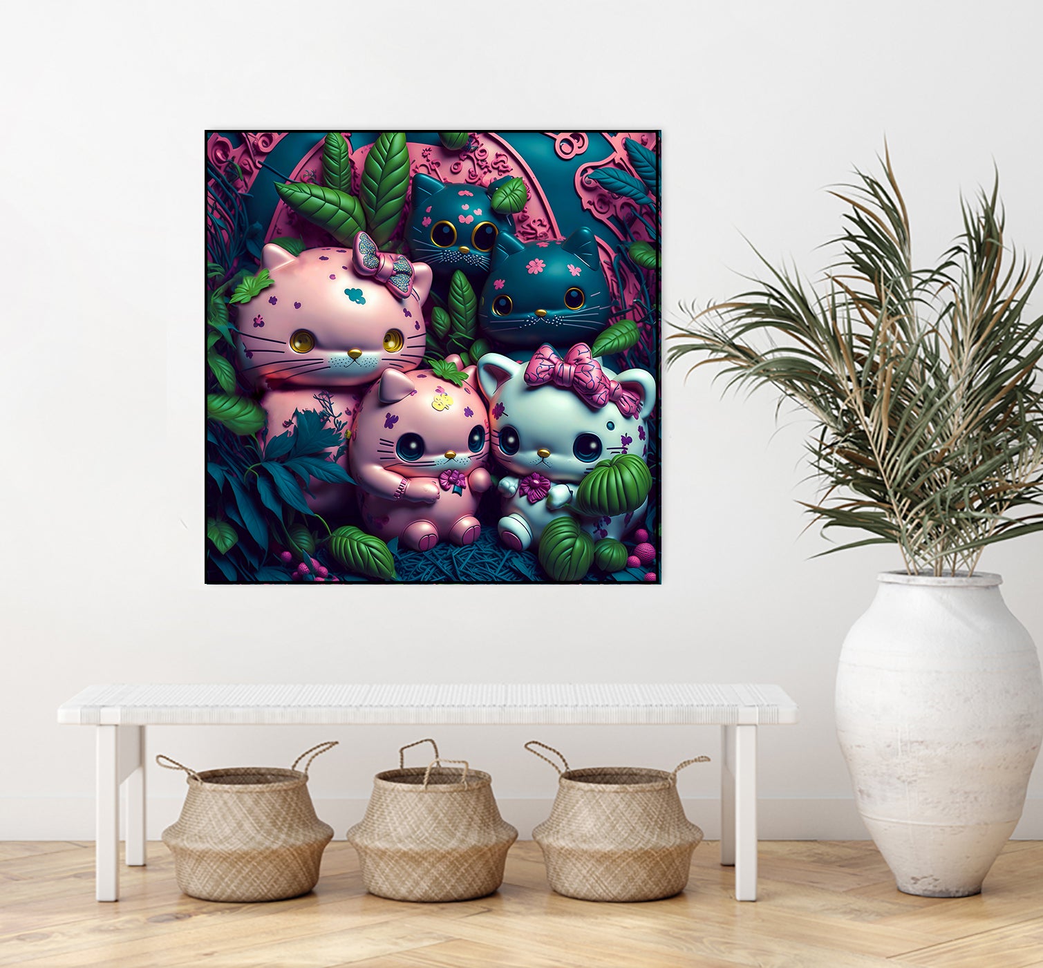 Chubby Kitties by Eric Ton on GIANT ART - white digital painting