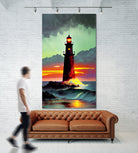 Sunset Over the Lighthouse by Cris Rodrigues on GIANT ART - white digital painting