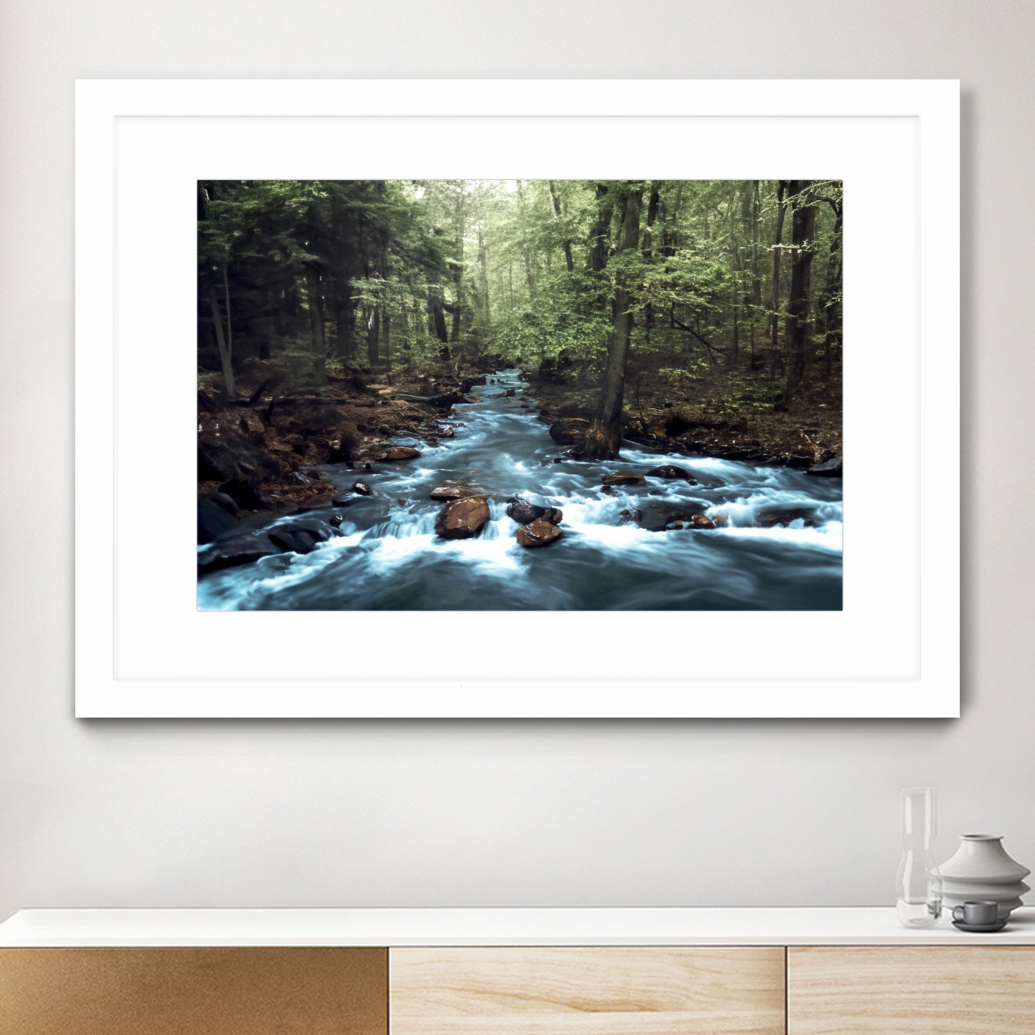 River through the Woods by William Cuccio on GIANT ART - green photo illustration