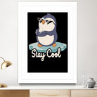 Stay Cool Funny Penguin by Tobias Fonseca on GIANT ART - blue digital painting