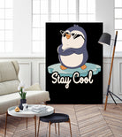 Stay Cool Funny Penguin by Tobias Fonseca on GIANT ART - blue digital painting