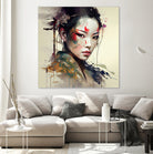 Powerful Warrior Geisha #1 by Isabel Cerdá Muñoz on GIANT ART - brown digital painting