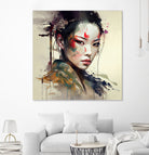 Powerful Warrior Geisha #1 by Isabel Cerdá Muñoz on GIANT ART - brown digital painting