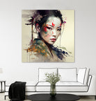 Powerful Warrior Geisha #1 by Isabel Cerdá Muñoz on GIANT ART - brown digital painting