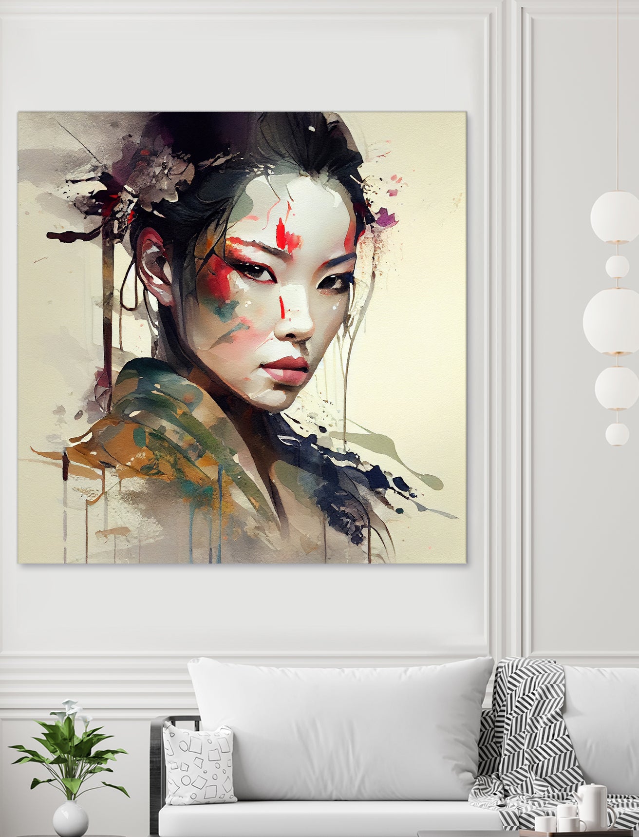 Powerful Warrior Geisha #1 by Isabel Cerdá Muñoz on GIANT ART - brown digital painting