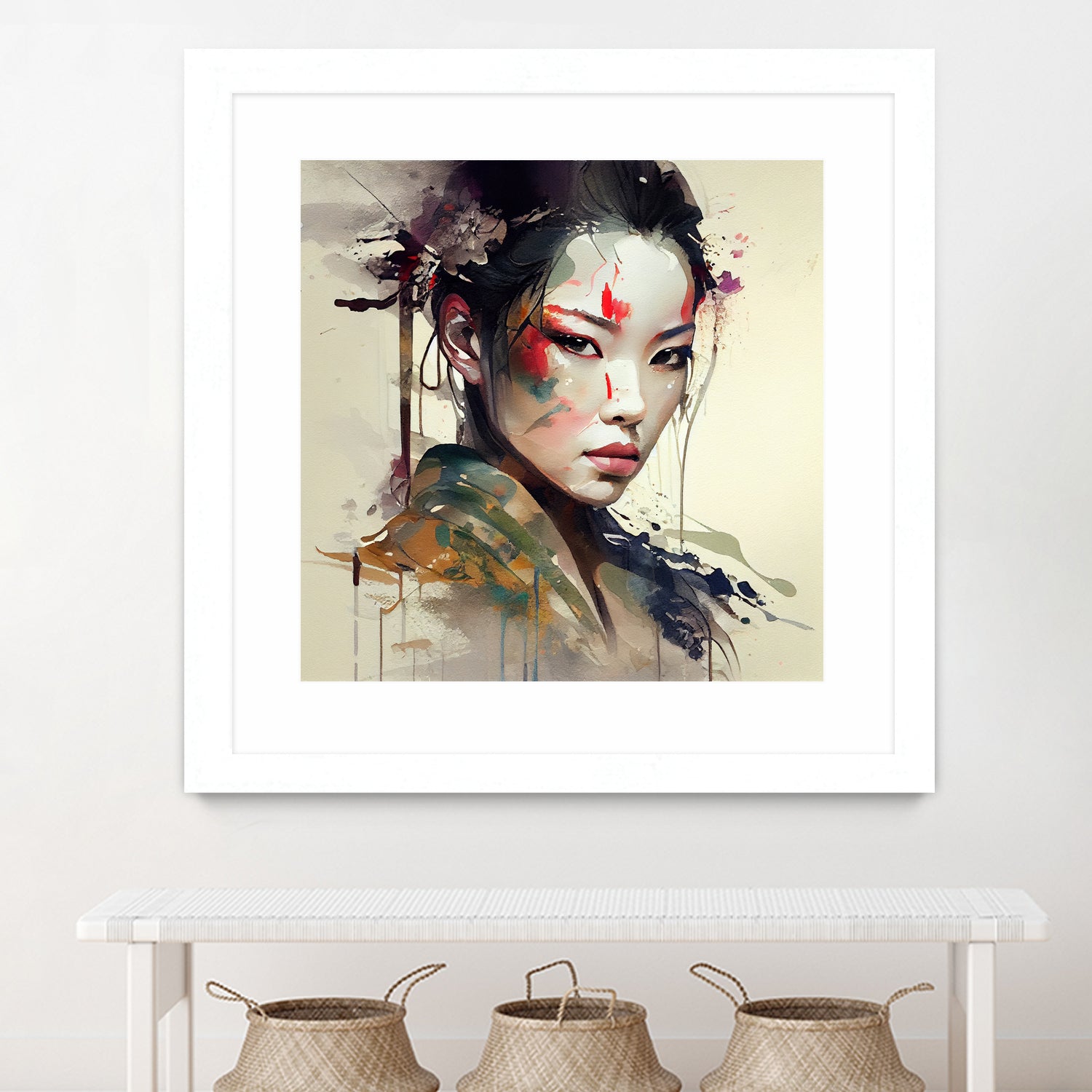 Powerful Warrior Geisha #1 by Isabel Cerdá Muñoz on GIANT ART - brown digital painting