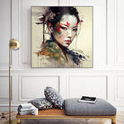 Powerful Warrior Geisha #1 by Isabel Cerdá Muñoz on GIANT ART - brown digital painting