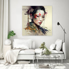 Powerful Warrior Geisha #1 by Isabel Cerdá Muñoz on GIANT ART - brown digital painting