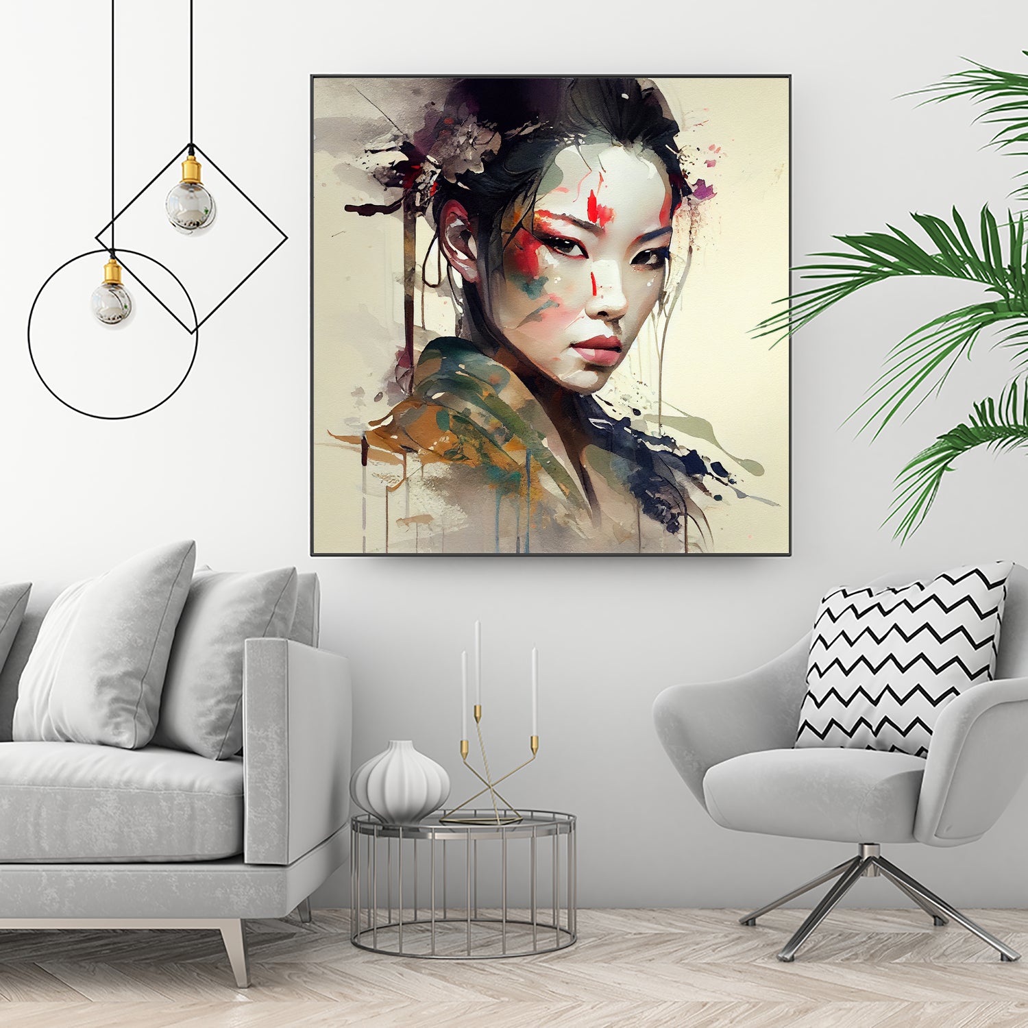 Powerful Warrior Geisha #1 by Isabel Cerdá Muñoz on GIANT ART - brown digital painting