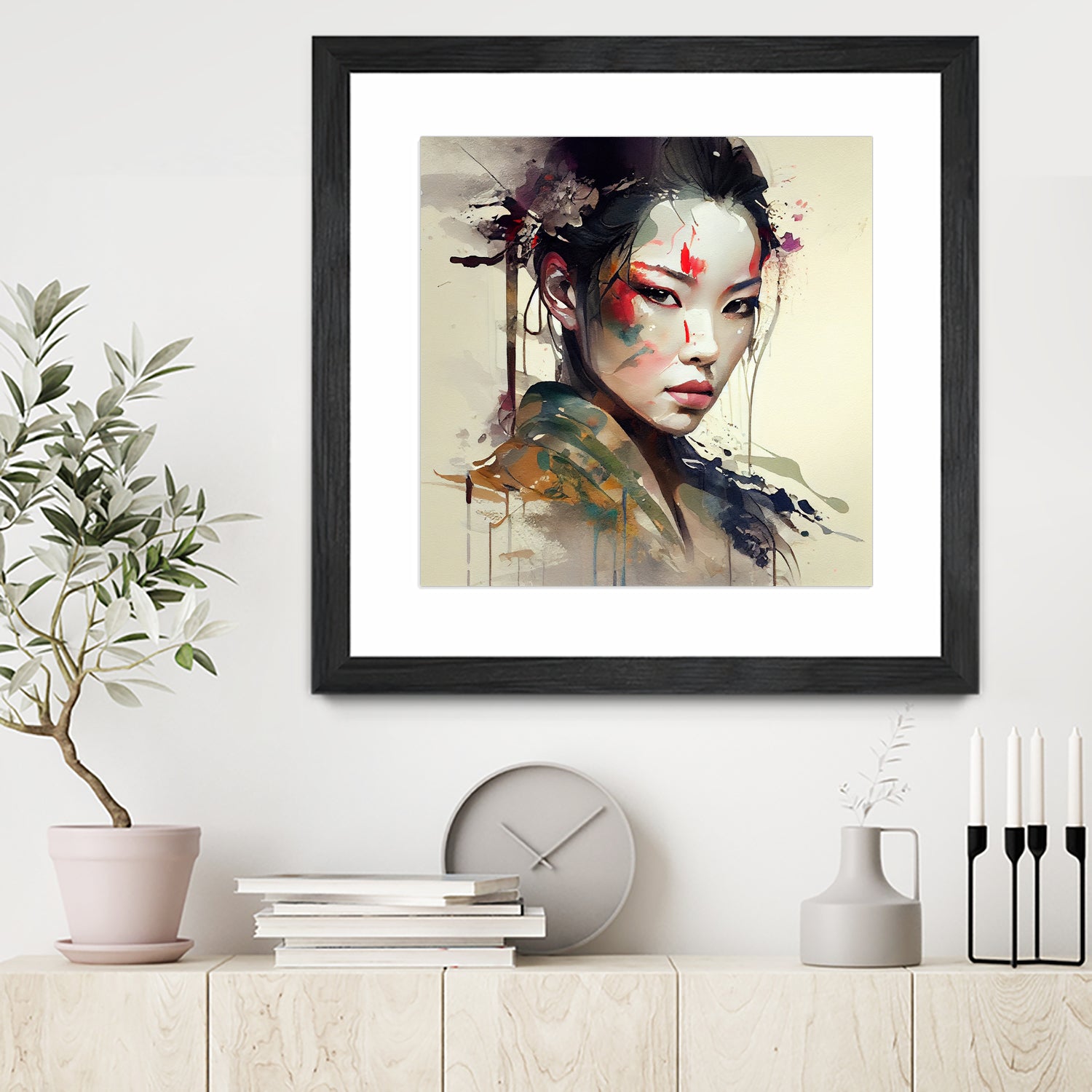 Powerful Warrior Geisha #1 by Isabel Cerdá Muñoz on GIANT ART - brown digital painting