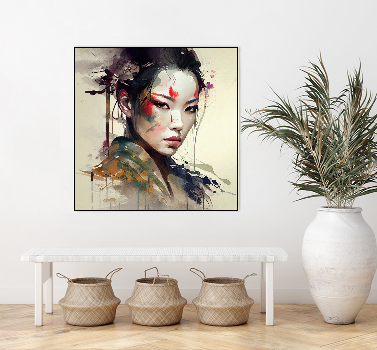 Powerful Warrior Geisha #1 by Isabel Cerdá Muñoz on GIANT ART - brown digital painting