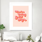 You're doing great Bitch (pink and red) by Amarinder Saggu on GIANT ART - pink typography