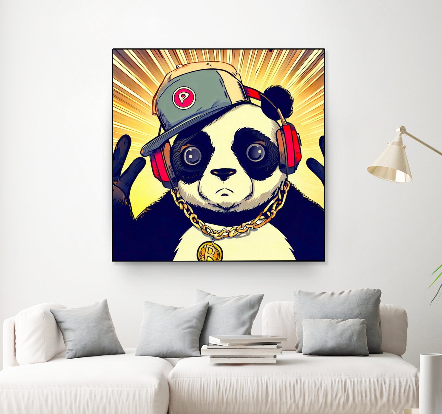 Panda Bear I Am a DJ 14 by OTIS PORRITT on GIANT ART - black digital painting