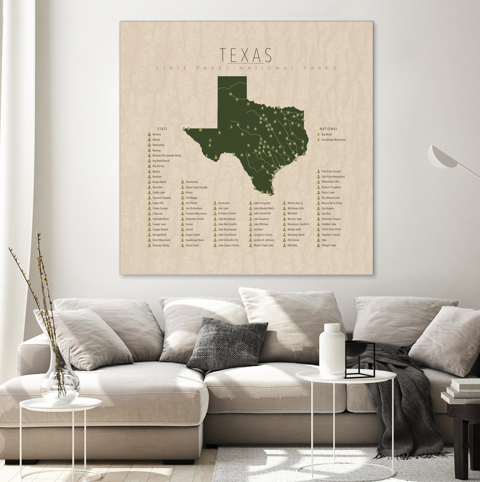 Texas Parks by Finlay McNevin on GIANT ART - green typography