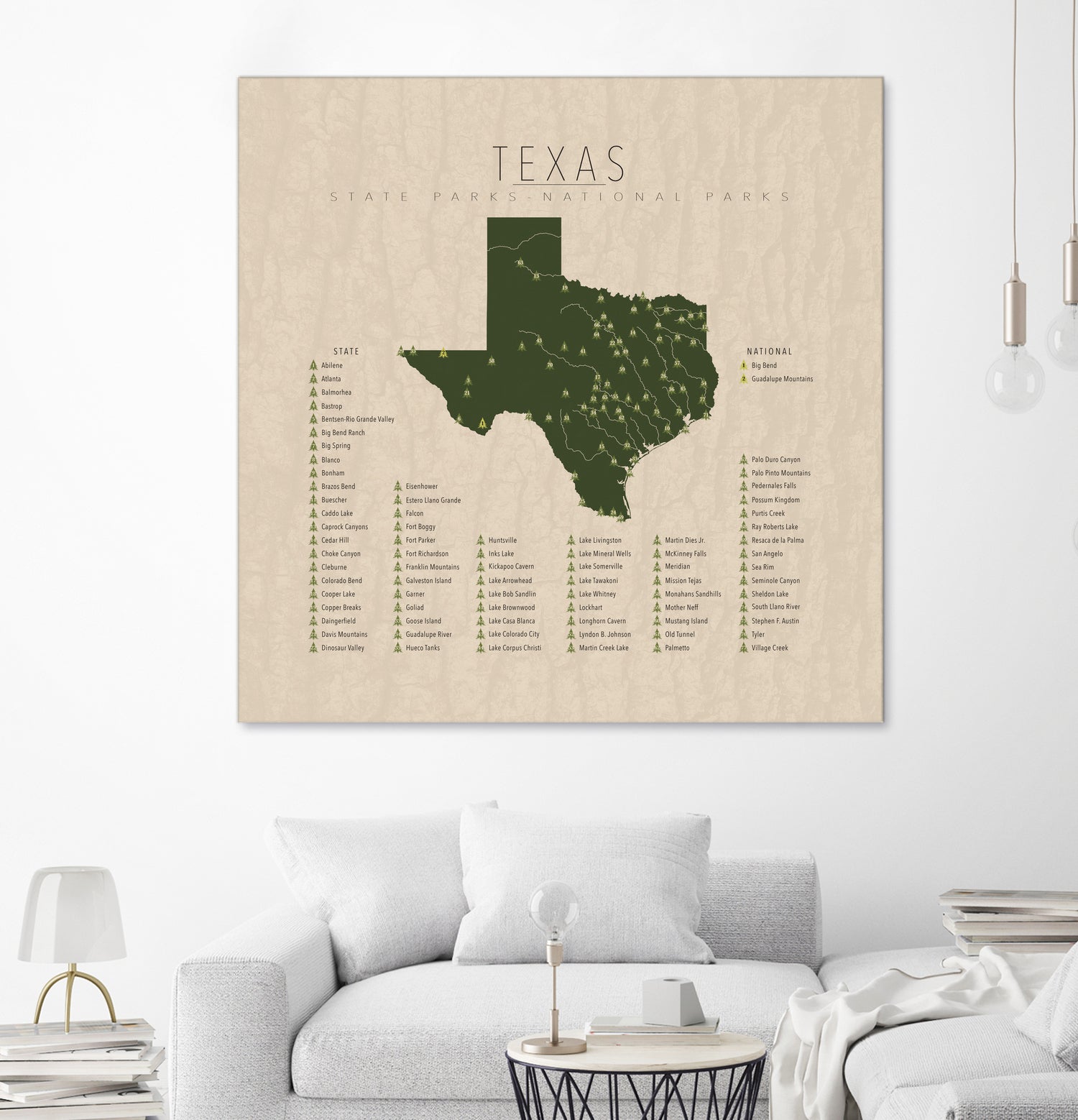 Texas Parks by Finlay McNevin on GIANT ART - green typography