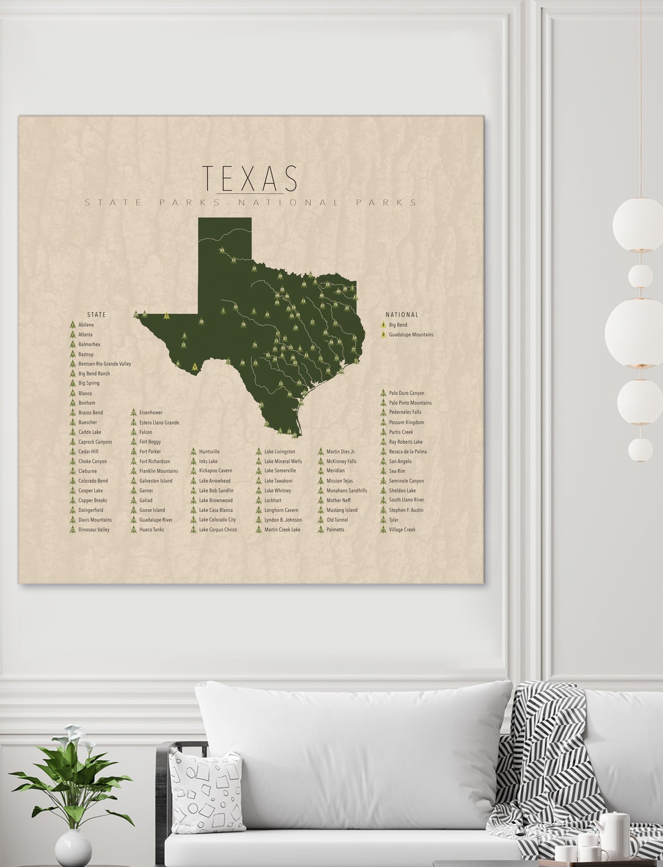 Texas Parks by Finlay McNevin on GIANT ART - green typography