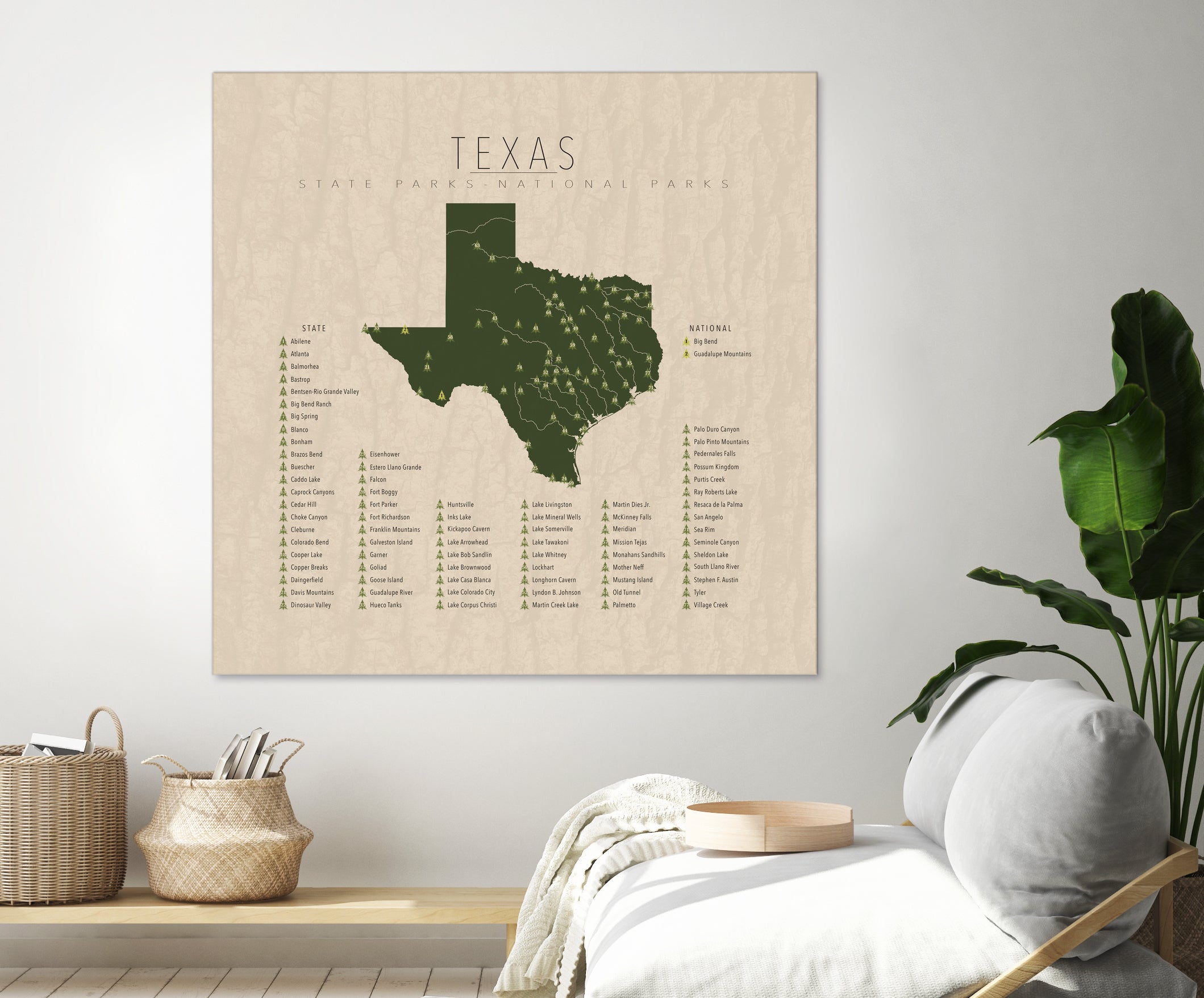 Texas Parks by Finlay McNevin on GIANT ART - green typography