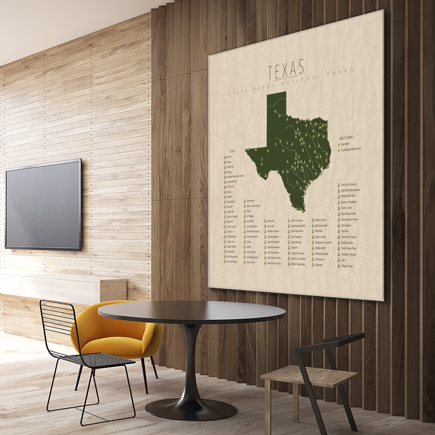 Texas Parks by Finlay McNevin on GIANT ART - green typography