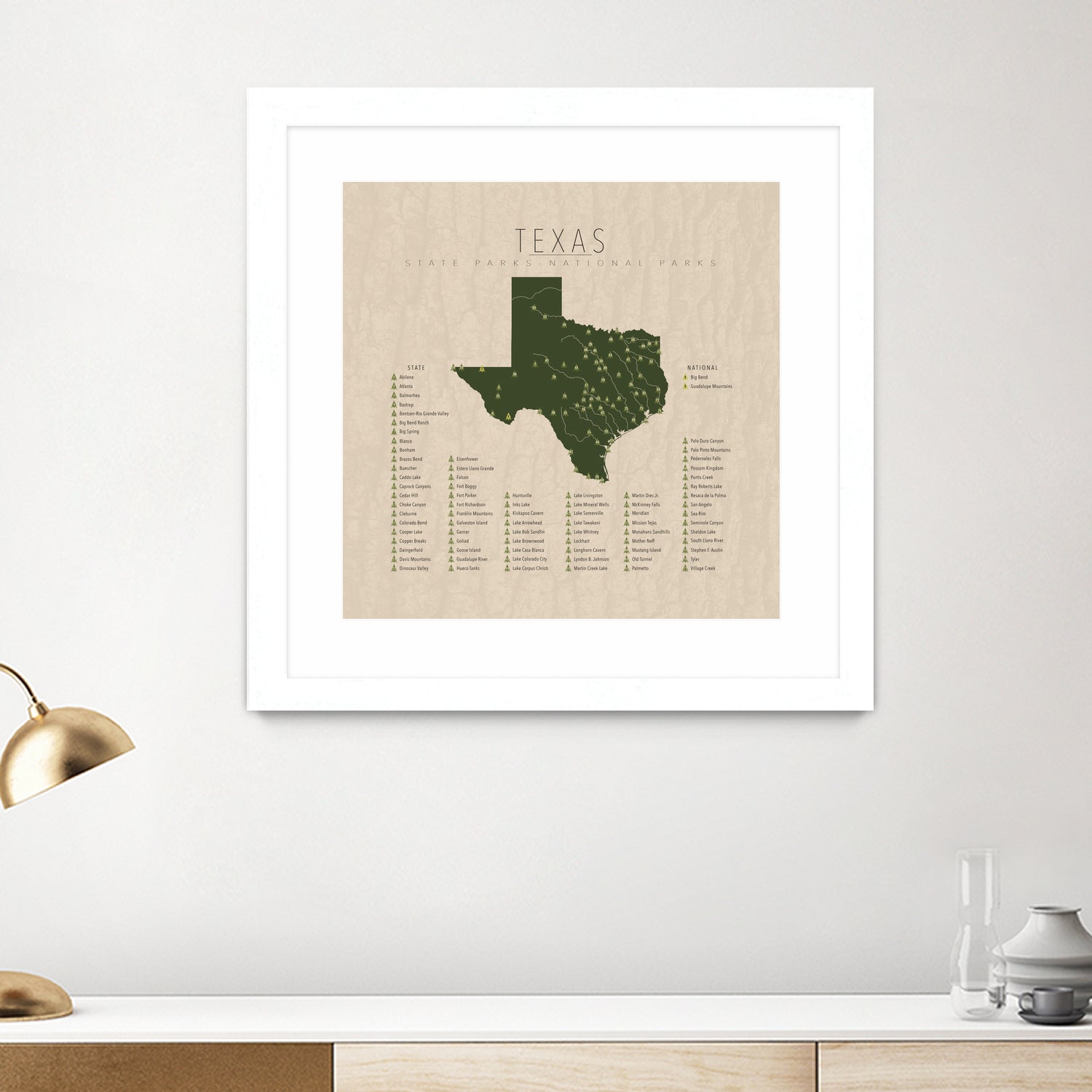 Texas Parks by Finlay McNevin on GIANT ART - green typography