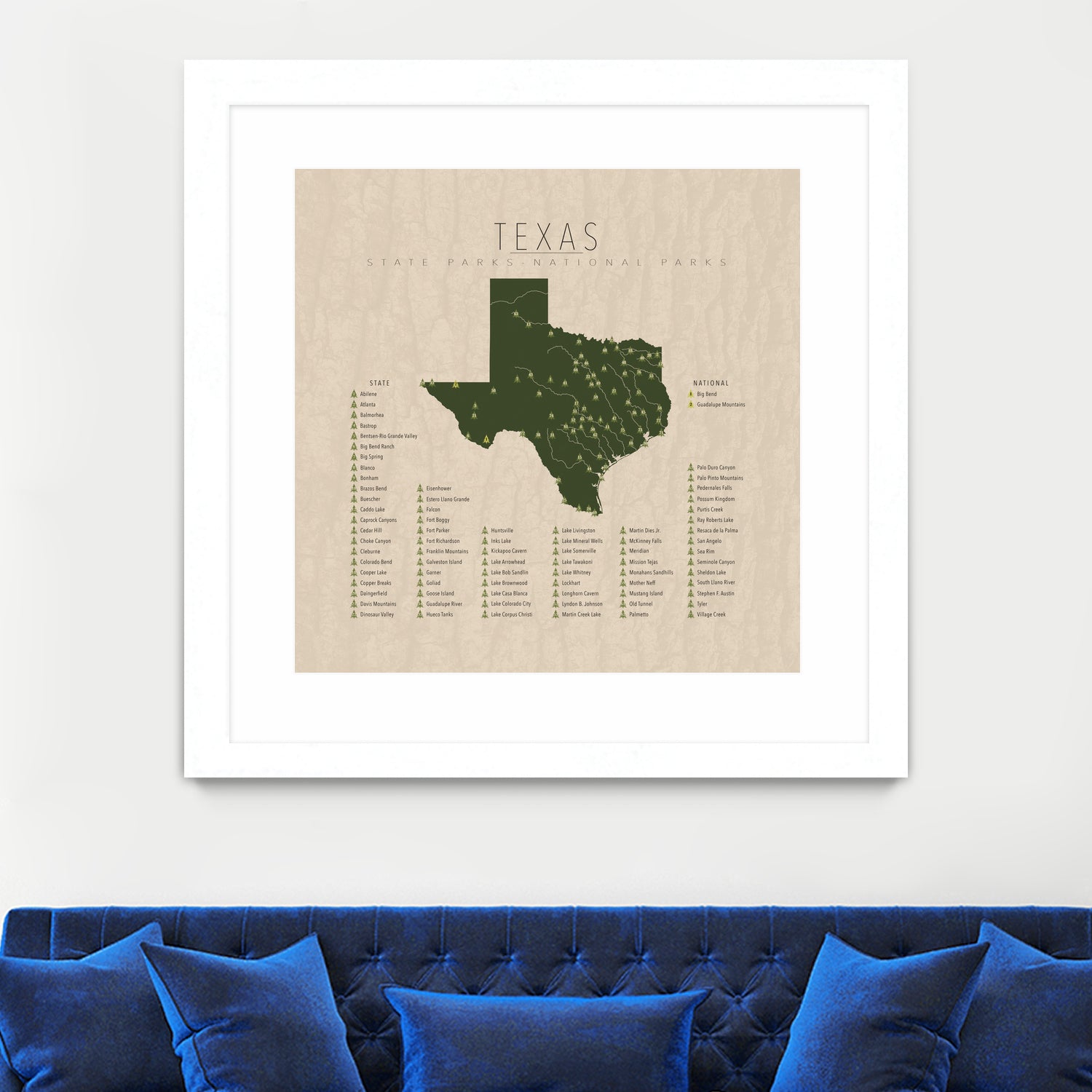 Texas Parks by Finlay McNevin on GIANT ART - green typography