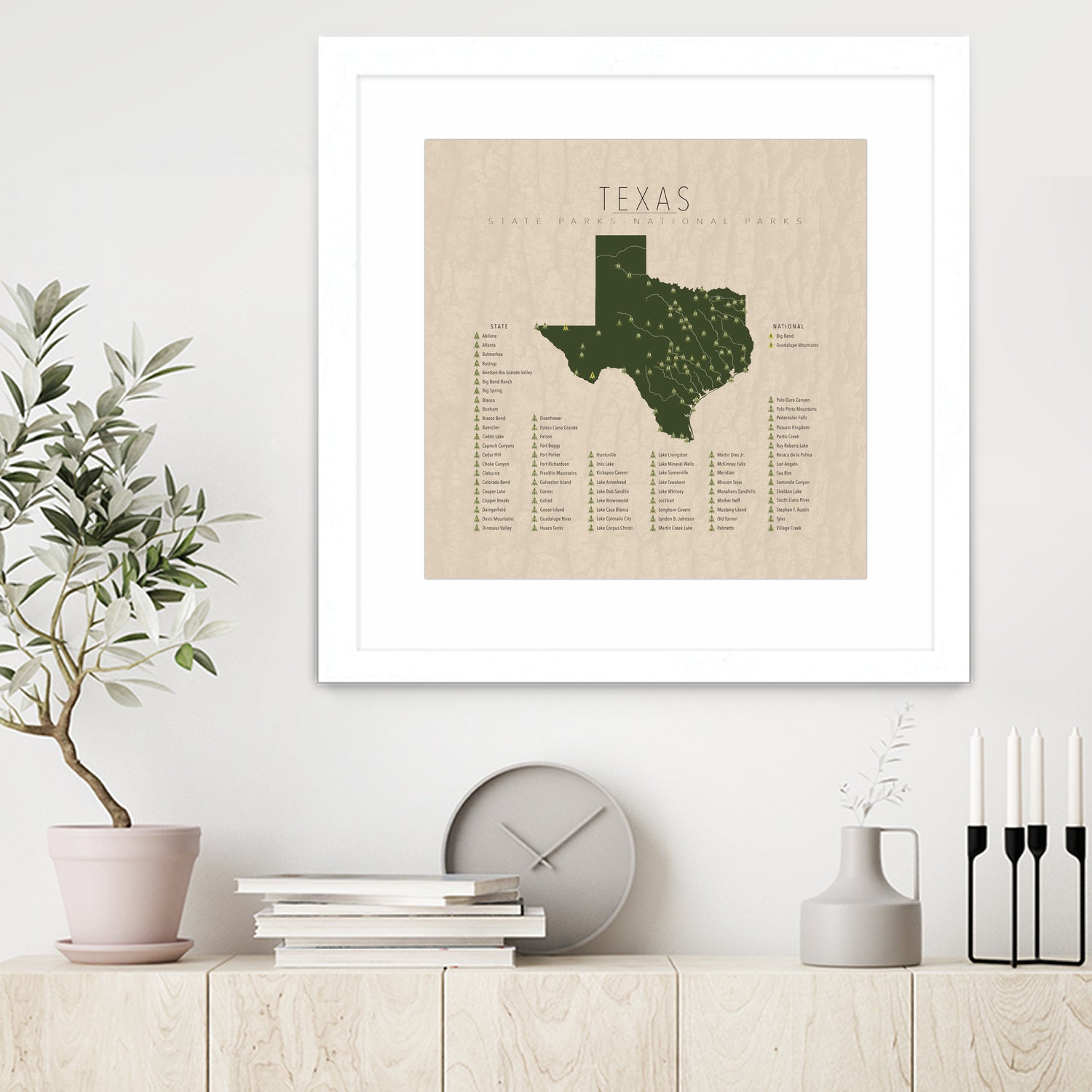 Texas Parks by Finlay McNevin on GIANT ART - green typography