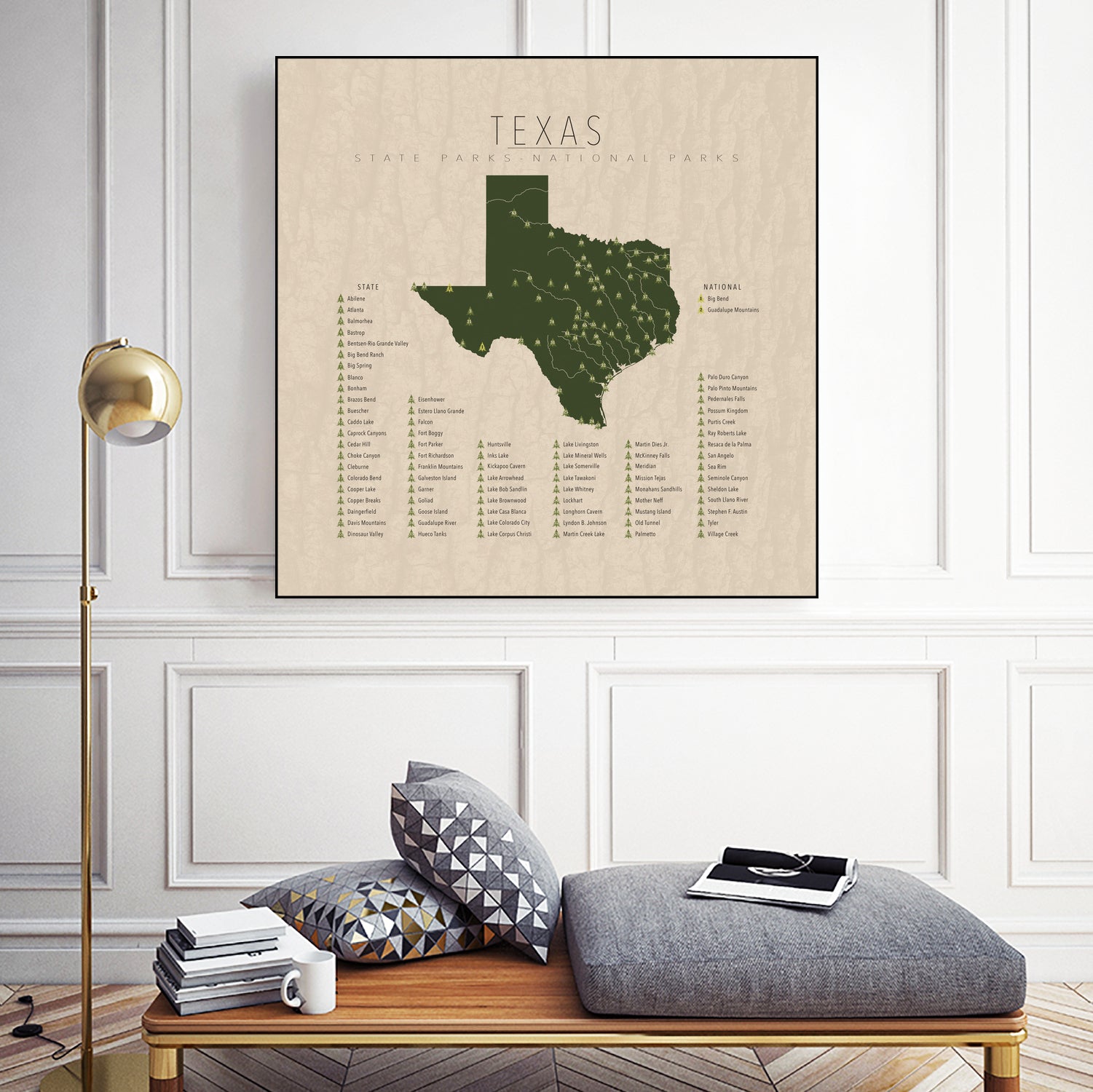 Texas Parks by Finlay McNevin on GIANT ART - green typography